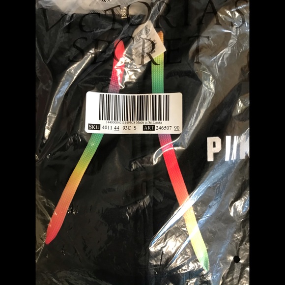 NEW💕VS PINK BLACK RAINBOW BLING FULL ZIP SET - Picture 5 of 6